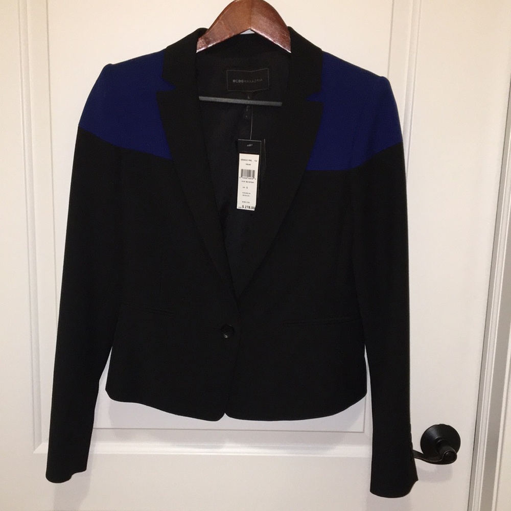 BCBG MAXAZRIA black and blue blazer NWT | size S